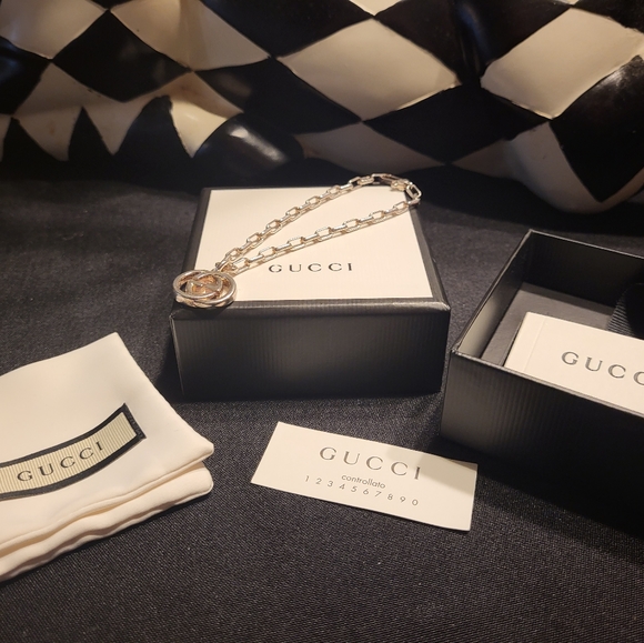 BRAND NEW 925 Sterling Silver GUCCI DOUBLE G's BRACELET - Picture 4 of 4